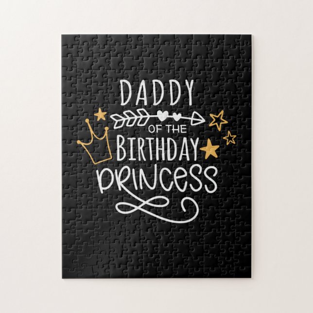Puzzle Fête des pères Papa De La Princesse D'Anniversaire (Vertical)