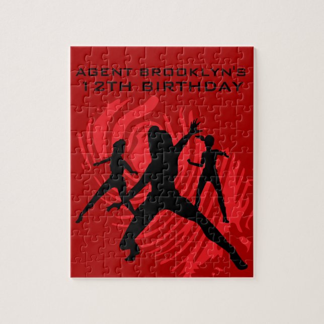 Puzzle Fête d'espionnes à l'empreinte rouge (Vertical)