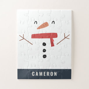 Puzzle fête drôle bonhomme de neige personnalisé enfants