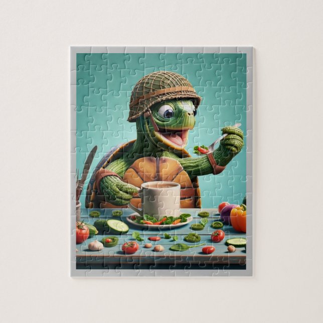 Puzzle Fêtes de tortues : Plaisirs de légumes humoristiqu (Vertical)