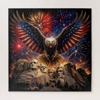 Puzzle Feu d'artifice patriotique Aigle chauve Mont Rushm