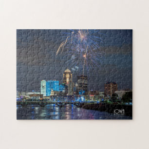 Puzzle Feu d'artifice sur Des Moines, Iowa.