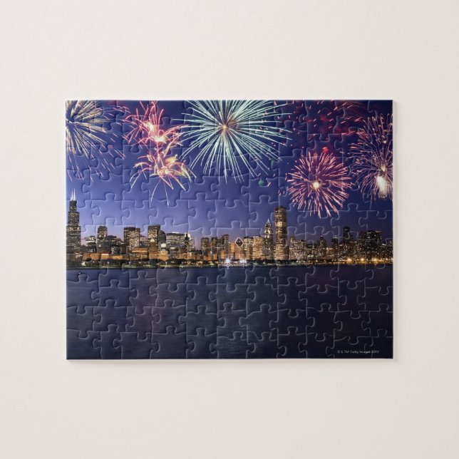 Puzzle Feu d'artifice sur l'horizon de Chicago 2 (Horizontal)