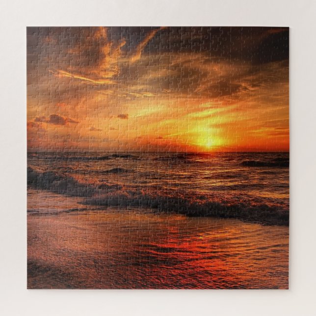 Puzzle Feu Sunset Ocean Wave (Vertical)