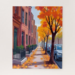 Puzzle Feuillage d'automne de Boston à l'aquarelle