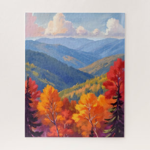 Puzzle Feuillage d'automne Paysage de montagne à l'aqua
