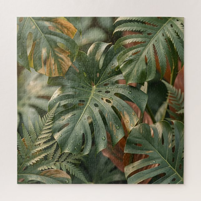 Puzzle Feuillage tropical luxuriant Monstera fougères Jun (Vertical)