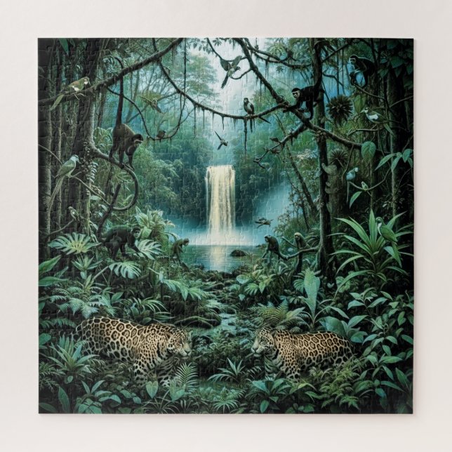 Puzzle Feuillage vert luxuriant de la forêt tropicale maj (Vertical)