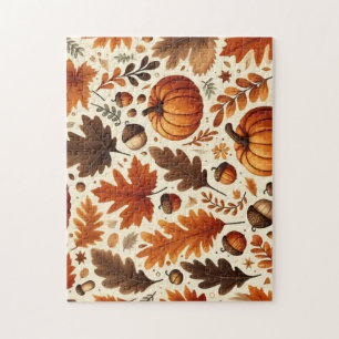 Puzzle feuille/citrouille/cavernes Automne