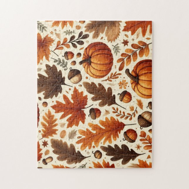 Puzzle feuille/citrouille/cavernes Automne (Vertical)