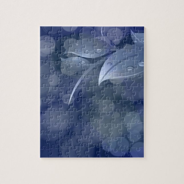 Puzzle Feuille de Blue Bokeh (Vertical)