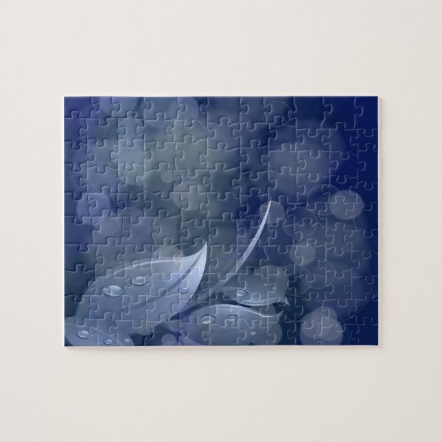 Puzzle Feuille de Blue Bokeh (Horizontal)