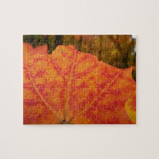 Puzzle Feuille de érable abstrait orange et rouge Automne (Horizontal)