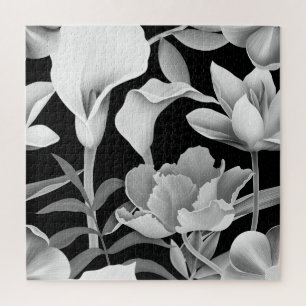 Puzzle Feuille de fleur tropicale : Motif sans couture