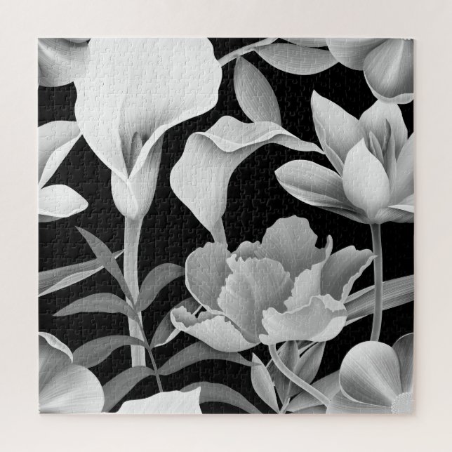 Puzzle Feuille de fleur tropicale : Motif sans couture (Vertical)