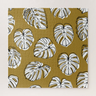 Puzzle Feuille de Monstera, Motif sans soudure textile.