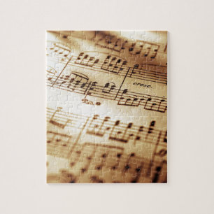 Puzzle Feuille de musique beige vintage
