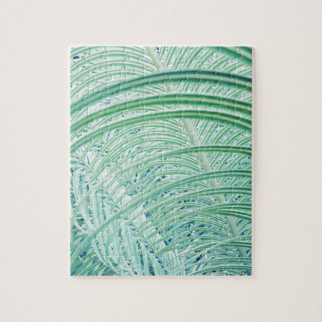 Puzzle Feuille de palmier de plante verte douce (Vertical)