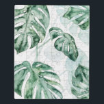 Puzzle Feuille fractionnée de palme tropicale<br><div class="desc">"Split Leaf II" par Grace Popp. Il présente une palette feutrée de verdure tropicale.</div>