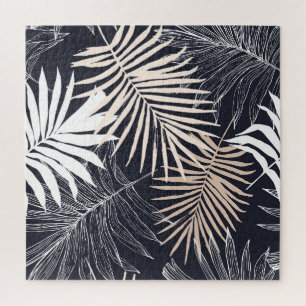 Puzzle Feuille tropicale botanique : graphique vintage