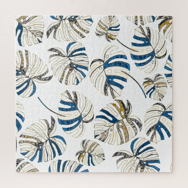 Puzzle Feuille tropicale colorée, motif moderne. (Vertical)