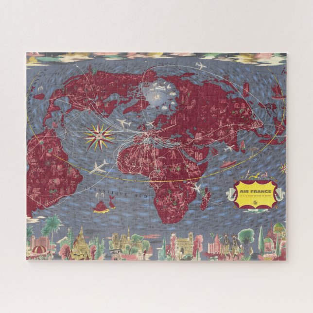 Puzzle Feuilles 1 à 8: Air France (Horizontal)