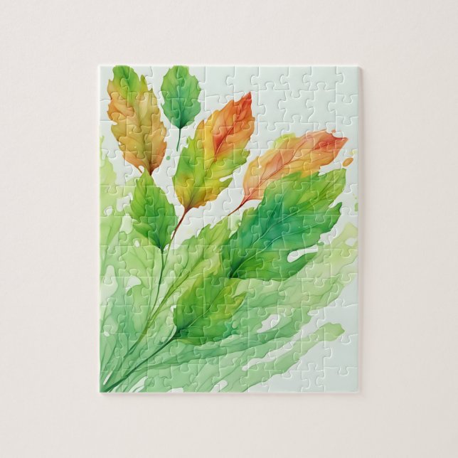 Puzzle Feuilles aquarelle (Vertical)