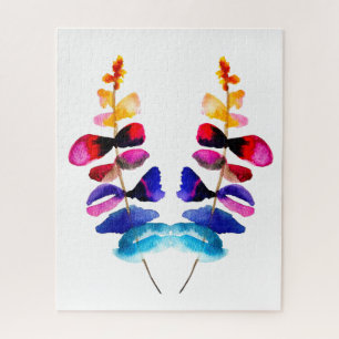 Puzzle Feuilles arc-en-ciel mignonnes aquarelle
