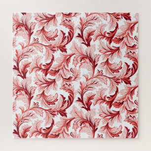 Puzzle feuilles baroques en spirale vintage, décoratifs.