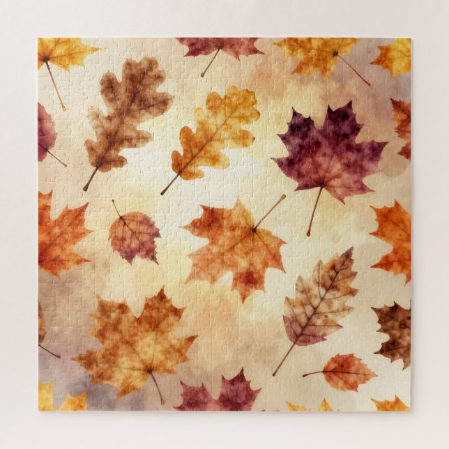Puzzle Feuilles d'automne Aquarelle Motif d'automne (Vertical)