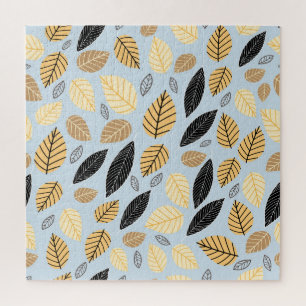 Puzzle Feuilles d'automne : Arrière - plan bleu transpare