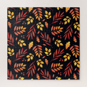 Puzzle Feuilles d'automne colorées Motif d'aquarelle