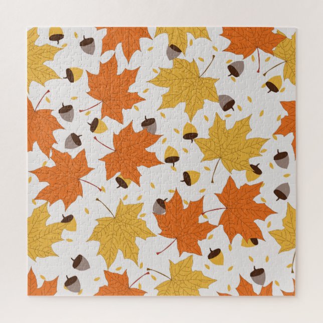 Puzzle Feuilles d'automne, design vintage sans soudure. (Vertical)
