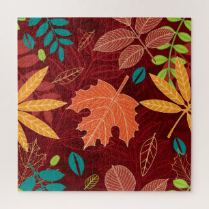 Puzzle Feuilles d'automne : Motif de la nature sans trans