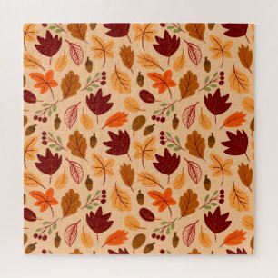 Puzzle Feuilles d'automne, motif simple et enfantin.