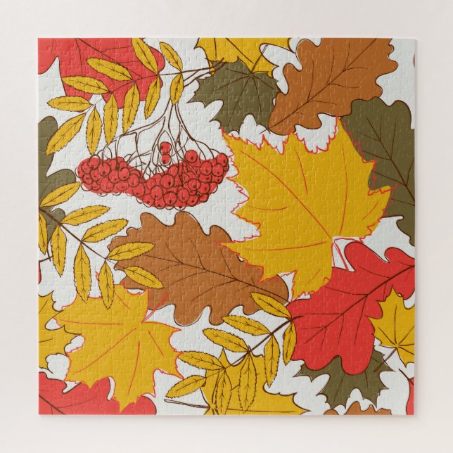 Puzzle Feuilles d'automne, simple motif transparent (Vertical)