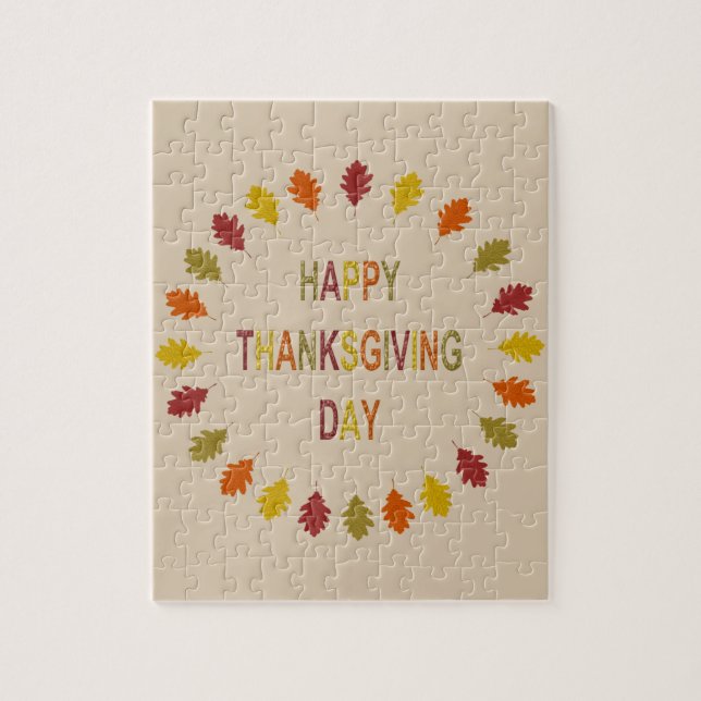 Puzzle Feuilles de chêne de Thanksgiving (Vertical)