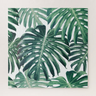 Puzzle Feuilles de la jungle tropicale Arrière - plan flo
