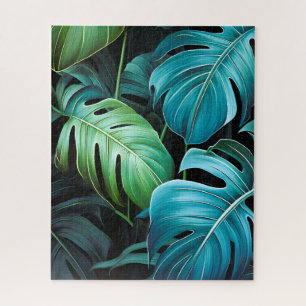 Puzzle Feuilles de Monstera Botanique Feuillage Tropical