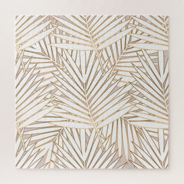 Puzzle Feuilles de palmiers dorés : art déco. (Vertical)