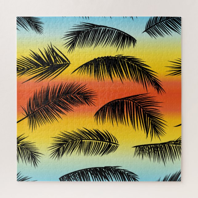 Puzzle Feuilles de palmiers : motif sans soudure. (Vertical)