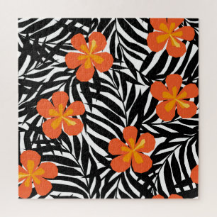 Puzzle Feuilles de palmiers tropicaux, application vintag