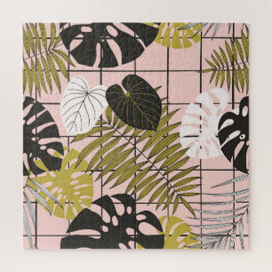 Puzzle Feuilles de palmiers tropicaux, été élégant.