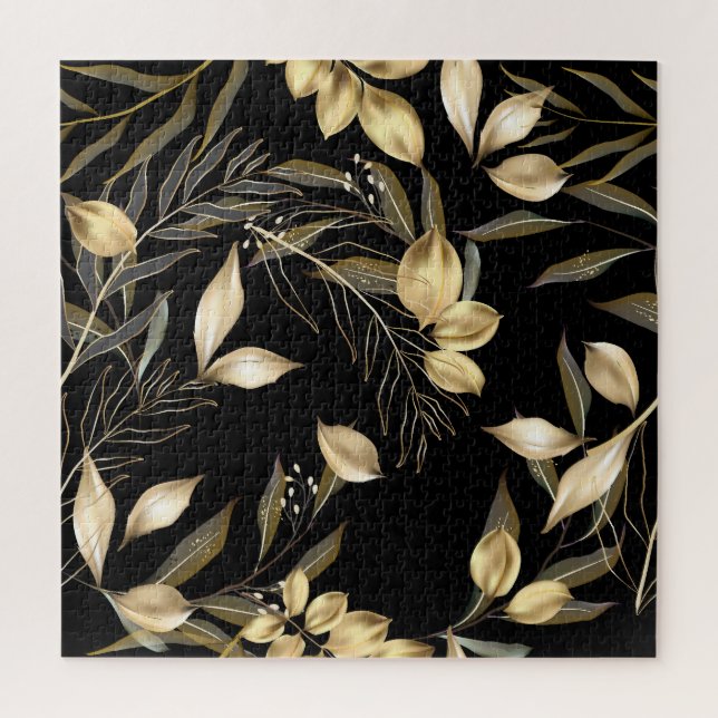 Puzzle Feuilles d'or : Exotic Botanical sans soudure (Vertical)