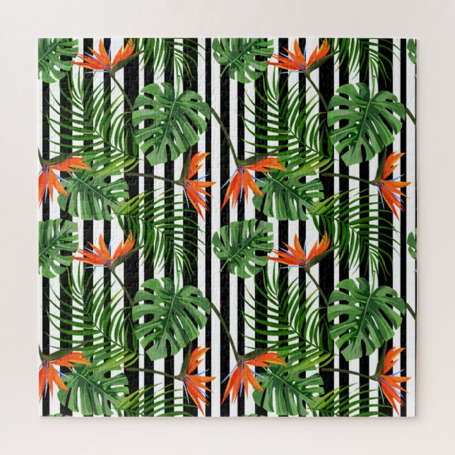 Puzzle Feuilles et fleurs tropicaux dynamiques (Vertical)