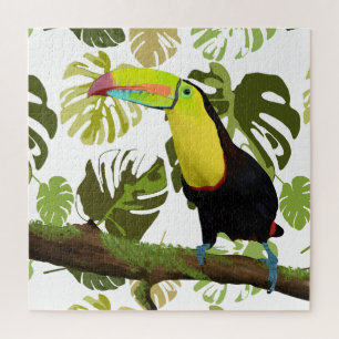 Puzzle Feuilles Exotiques Toucan Et Monstera