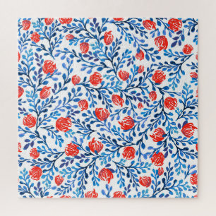 Puzzle Feuilles floraux : Motif naturel sans transparence