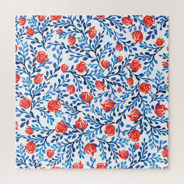 Puzzle Feuilles floraux : Motif naturel sans transparence (Vertical)