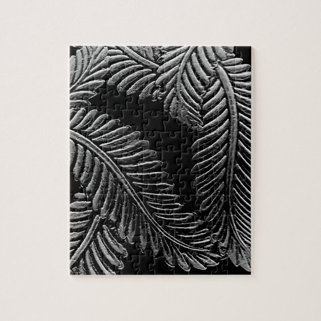 Puzzle Feuilles noirs et blancs (Vertical)