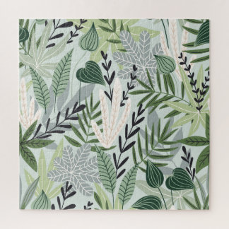 Puzzle Feuilles tropicaux : impression Vintage à main.